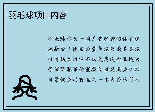 羽毛球项目内容